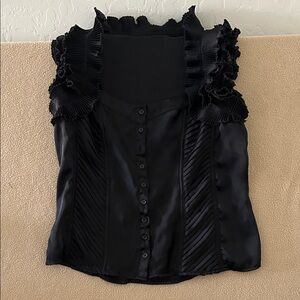Paper Tee Black Ruffled Blouse